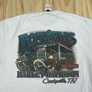 Harley Davidson T Shirt Boswells Tennessee Mens L White Worn Distressed